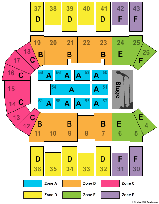 Scotiabank Centre End Stage Zone Seating Chart